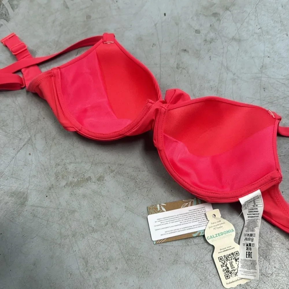 Vibrant Pink Bikini Top BRAND NEW - Calzedonia - Medium - Underwire Twist Top